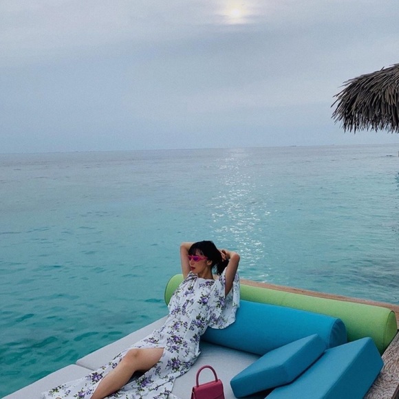 ✖️SOLD✖️LES REVERIES Petal Sleeve Slit Front Dress - Picture 7 of 14